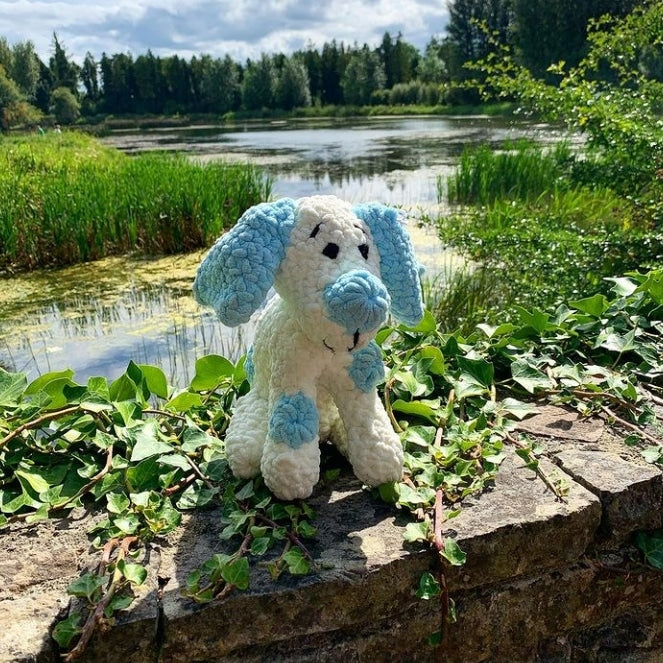 Handmade Dog Stuffed Toy Pink/Blue