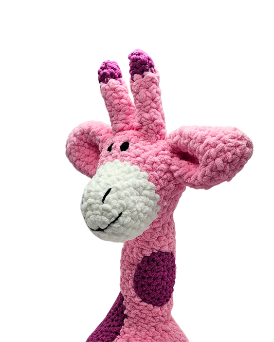 Tumbles the Giraffe Stuffed Toy | Pink | Handmade Giraffe Baby Gift | Gifts for Toddlers