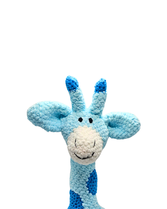 Tumbles the Giraffe Stuffed Toy | Blue | Handmade Giraffe Baby Gift | Gifts for Toddlers