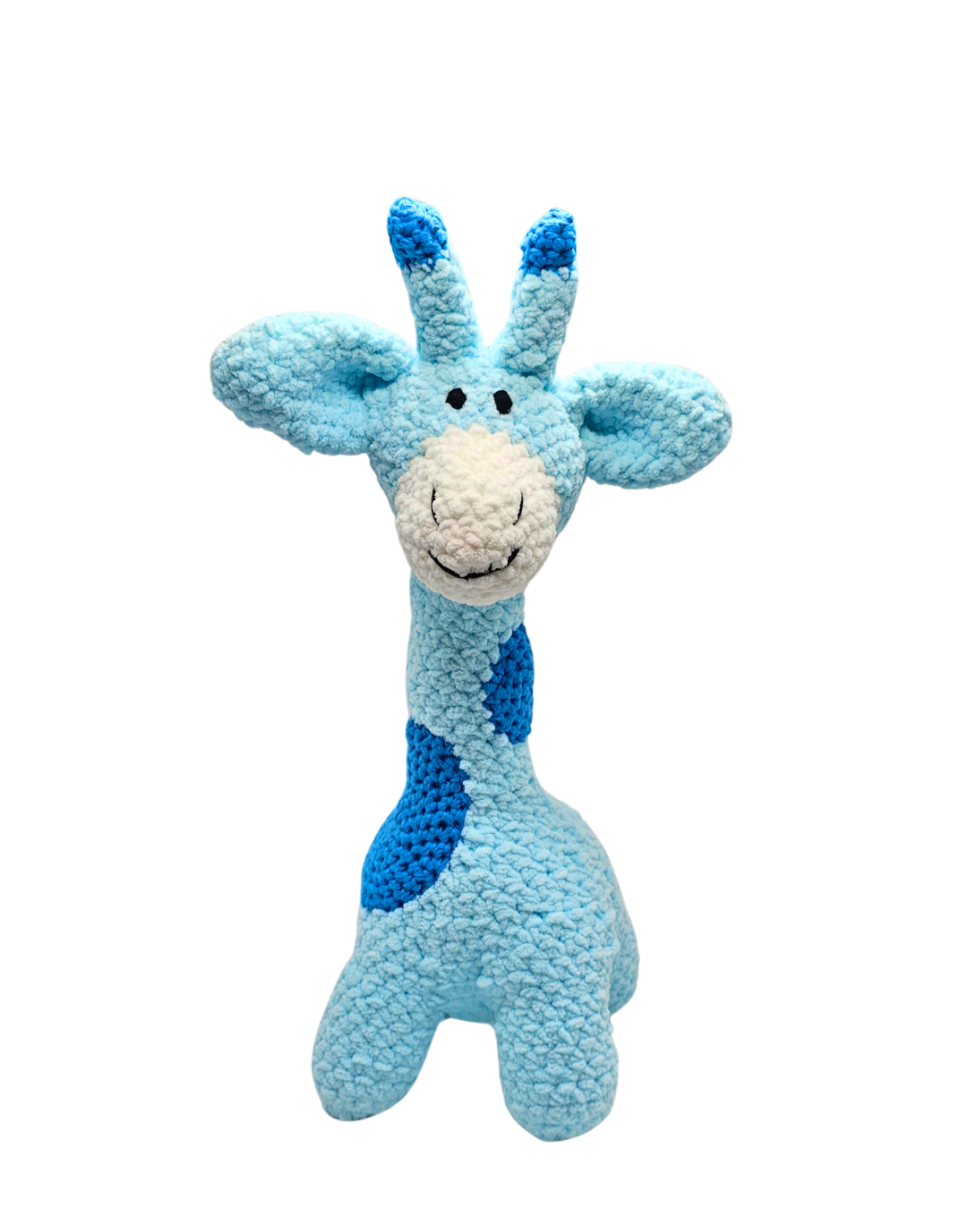 Tumbles the Giraffe Stuffed Toy | Blue | Handmade Giraffe Baby Gift | Gifts for Toddlers