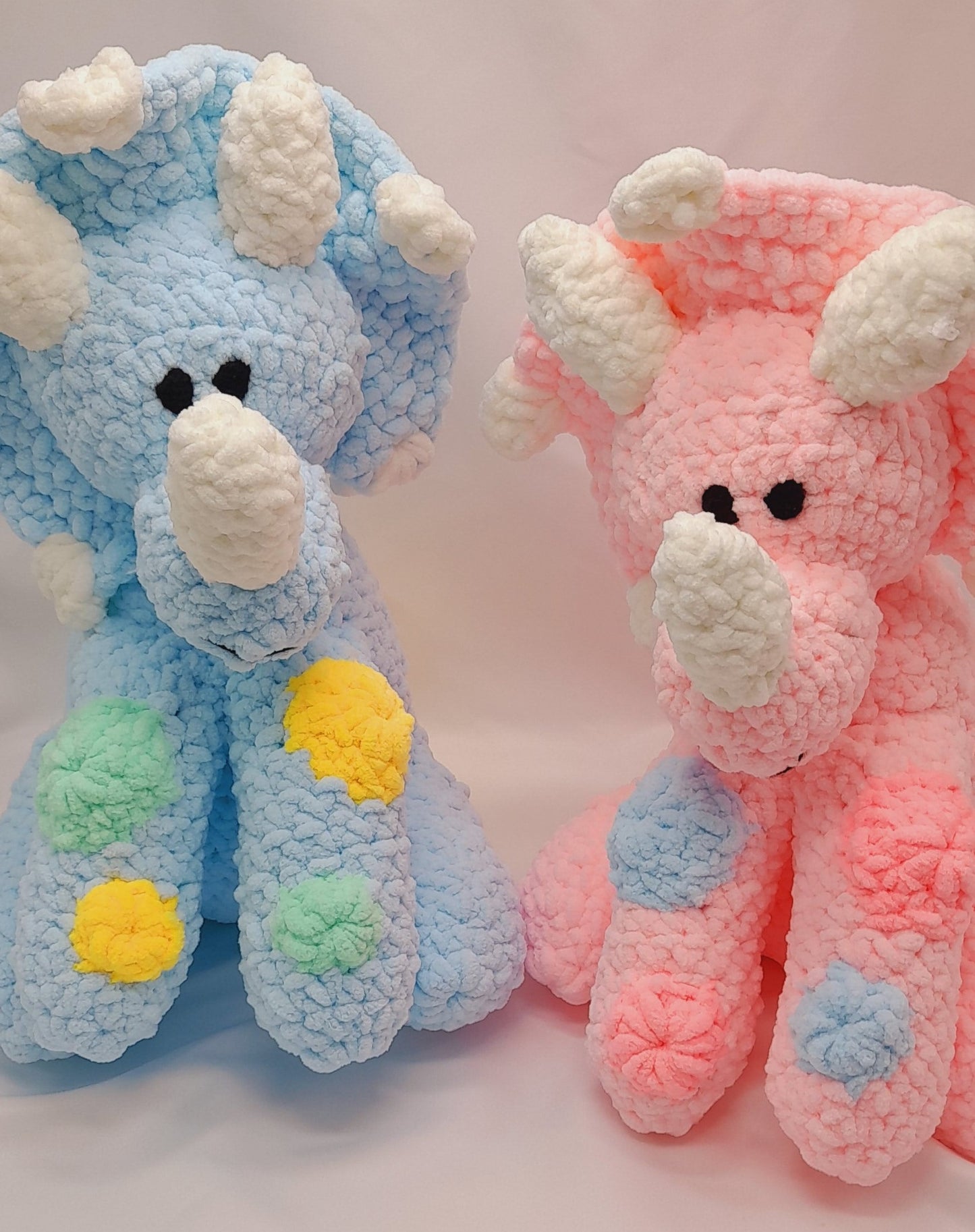 Handmade Dinosaur Teddy in Pink or Blue | New Baby Gift | Gift for Toddlers
