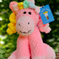 Pink Unicorn stuffed toy plushy, handmade unique baby gift