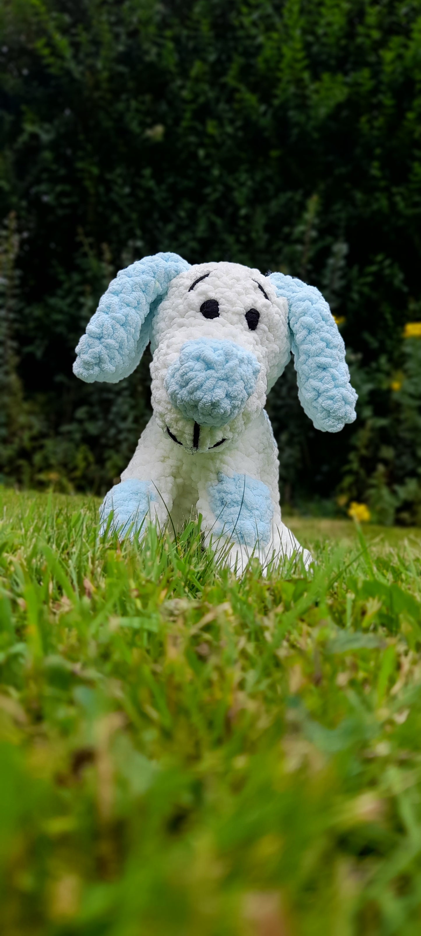 Handmade Dog Stuffed Toy Pink/Blue