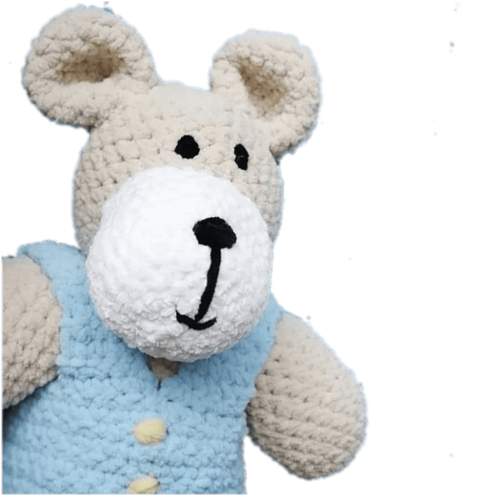 Teddy bear soft toy, handmade baby gift made in Ireland Wonky Woolins. Unique baby gift