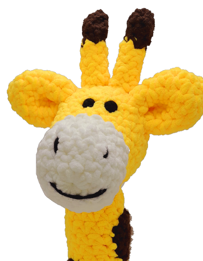 Giraffe soft toy baby gift, bright yellow giraffe with brown spots